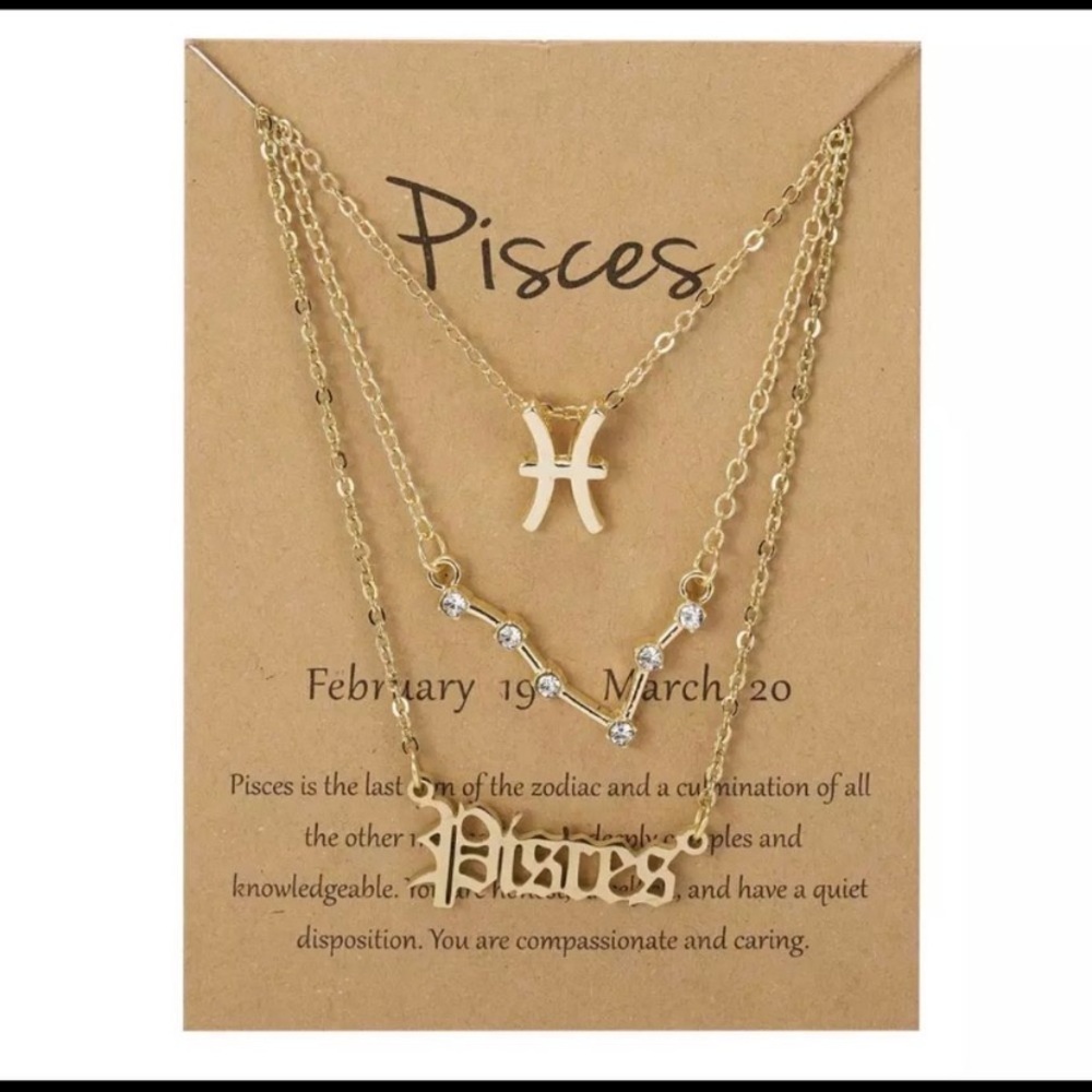 PISCES 3 PIECE SET ZODIAC, CONSTELLATION, SIGNATURE NECKLACES